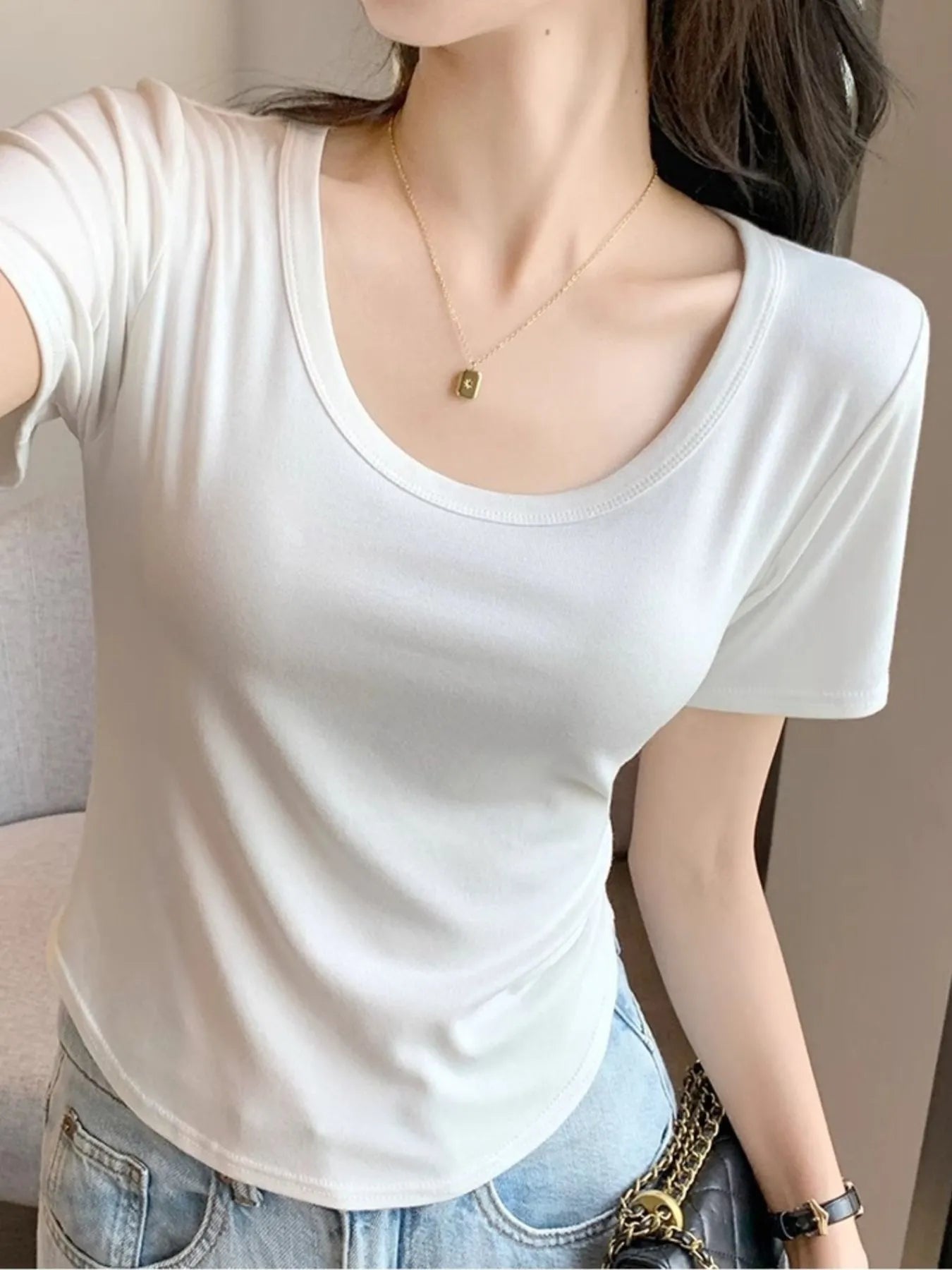 Plus Size Round Neck Short Sleeve T-Shirt
