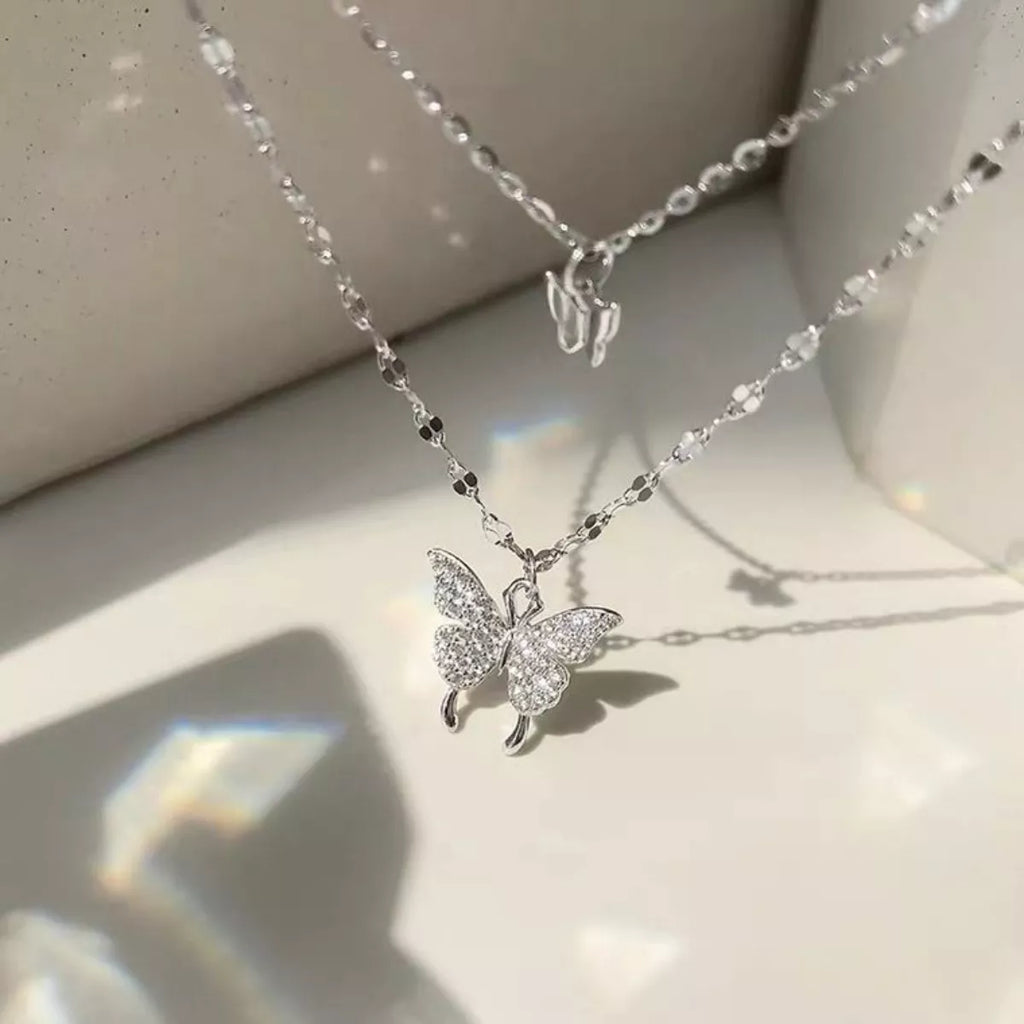 Double Layered Butterfly Necklace