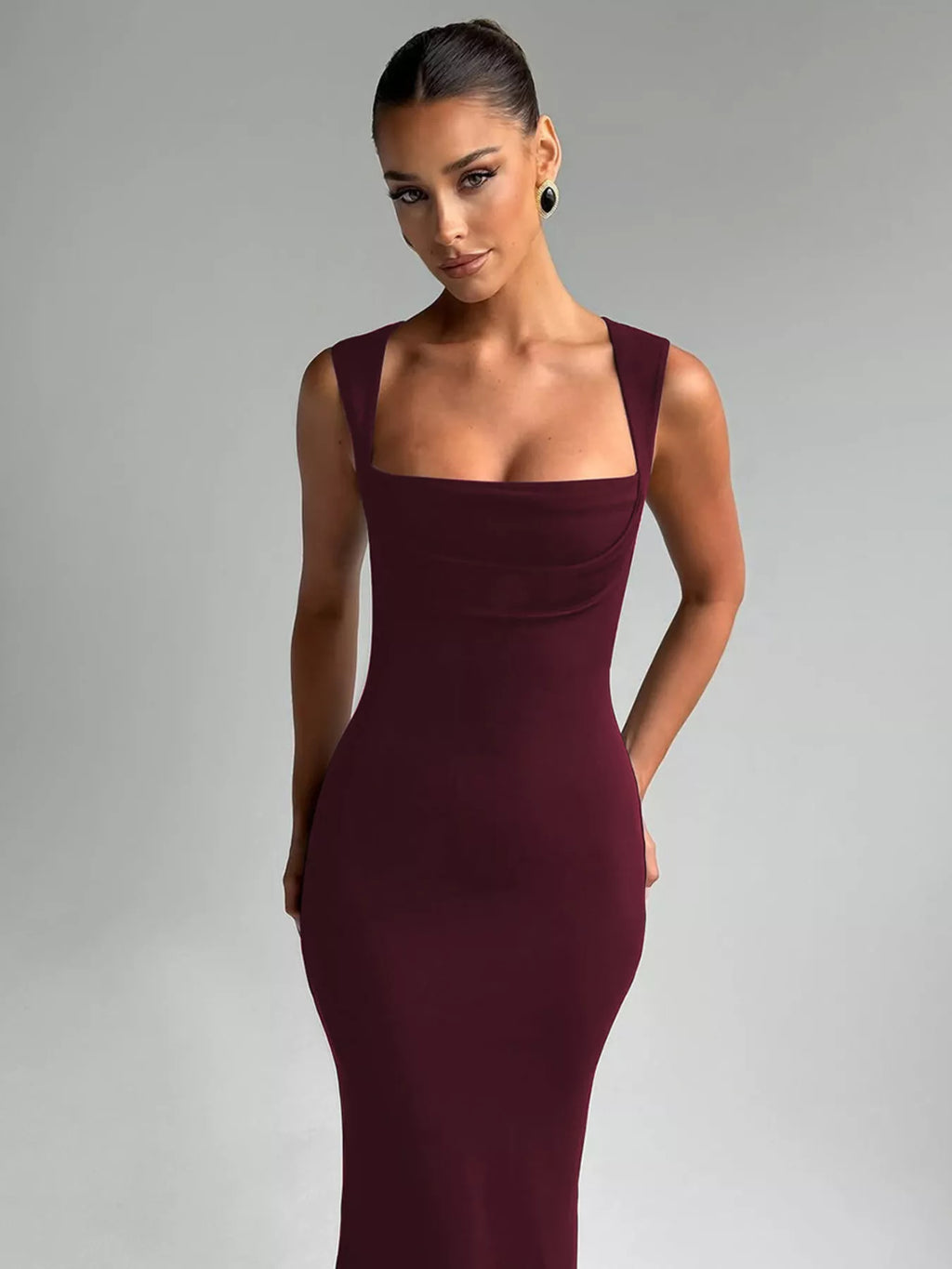 Square Neck Sleeveless Maxi Dress