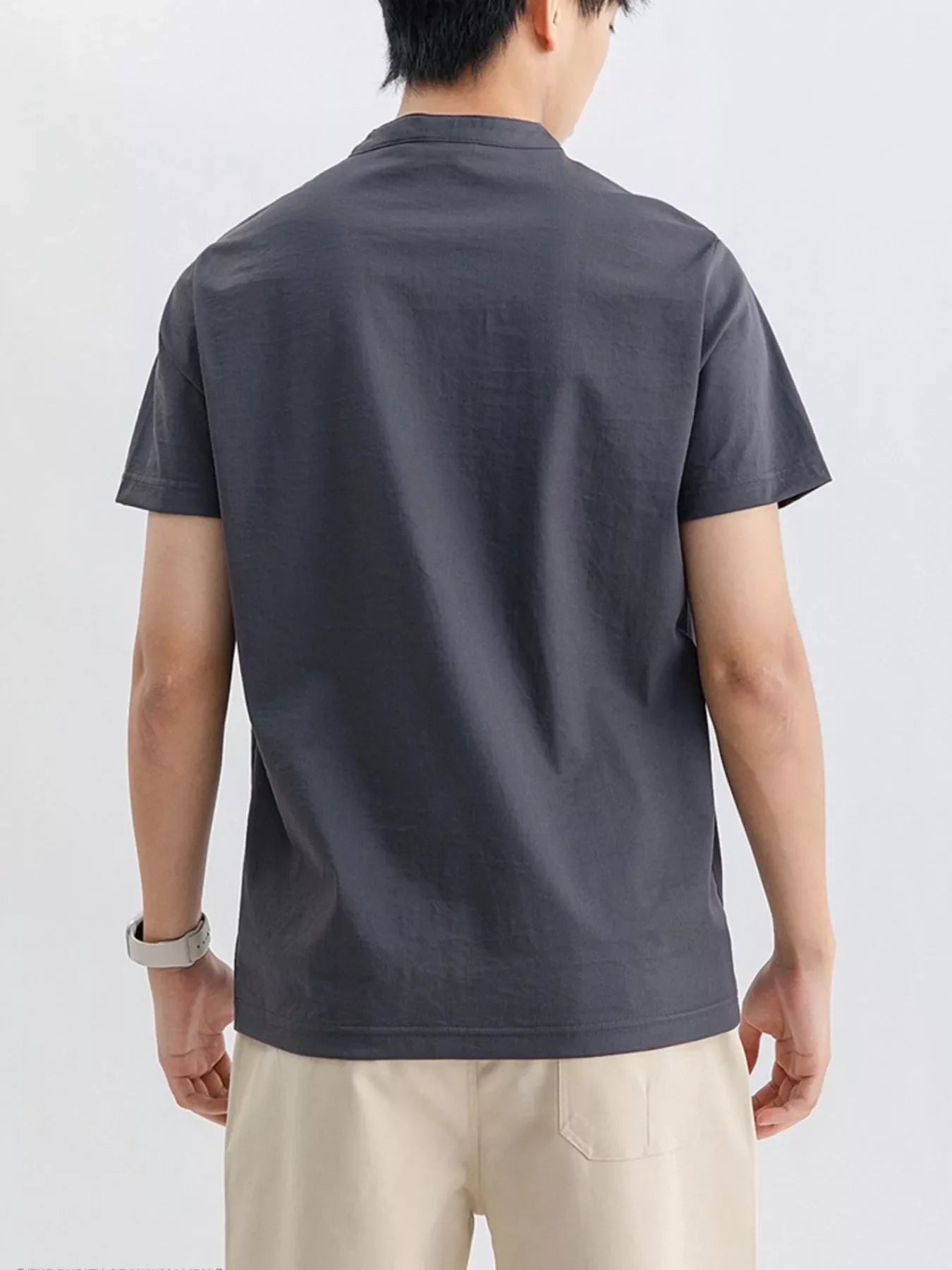 Men's Plus Size Button Detail Short Sleeve Top