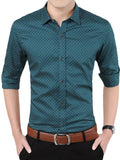 Men's Plus Size Slim Fit Dotted Pattern Shirt