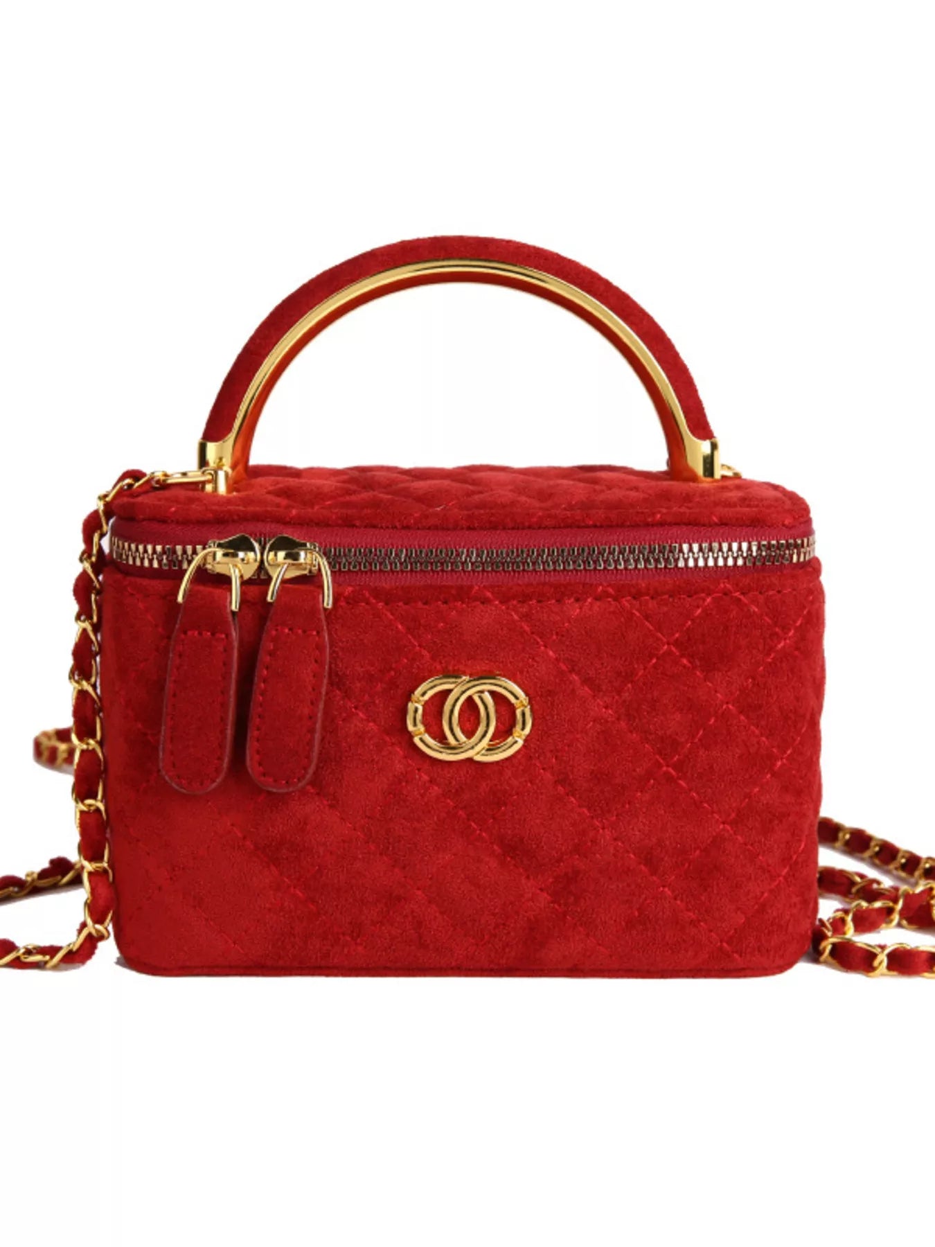 Quilted Top Handle Crossbody Bag
