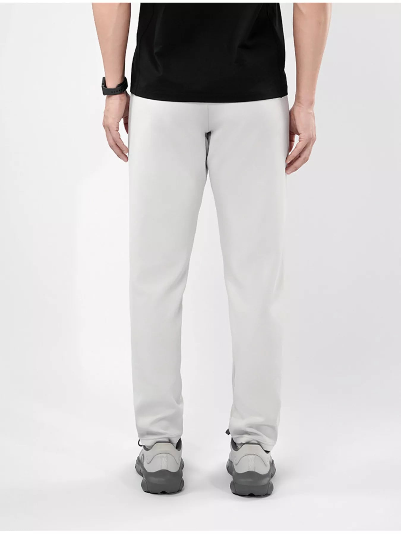 Men's Plus Size Stretch Elastic Waistband Pants with Side Zipper Pockets