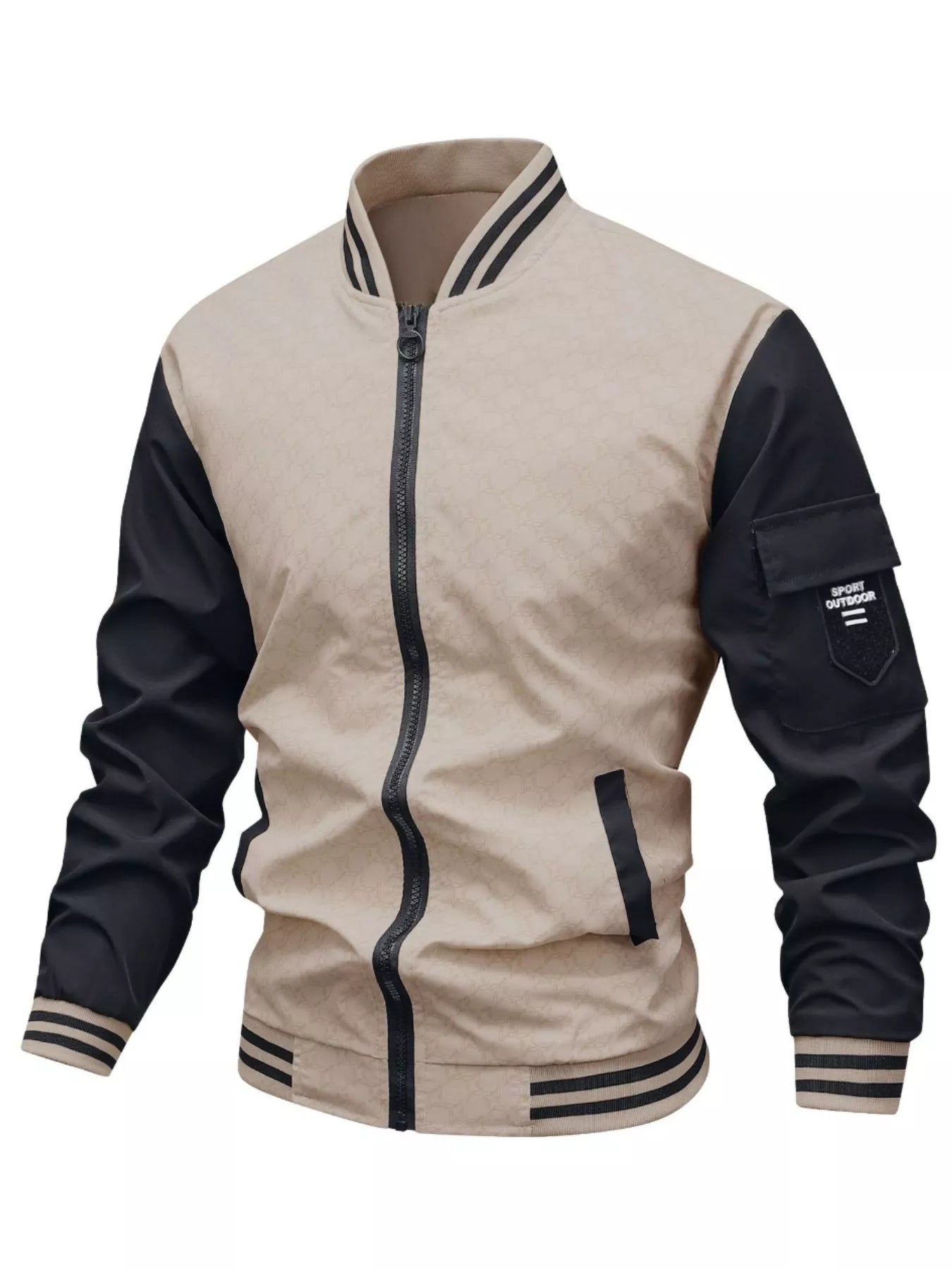 Men's Plus Size Zip Up Long Sleeve Jacket