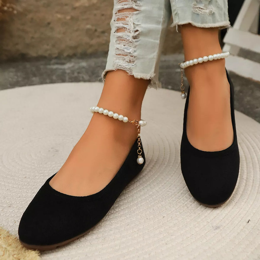 Pearl Ankle Strap Slip-Ons