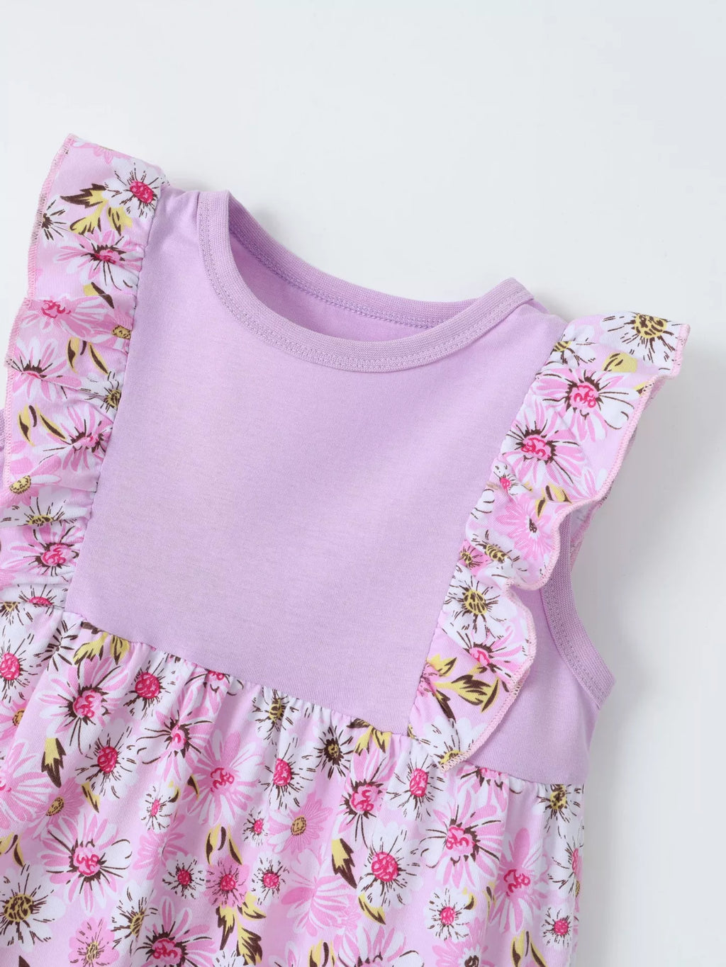 Children's Floral Ruffle Sleeve Dress