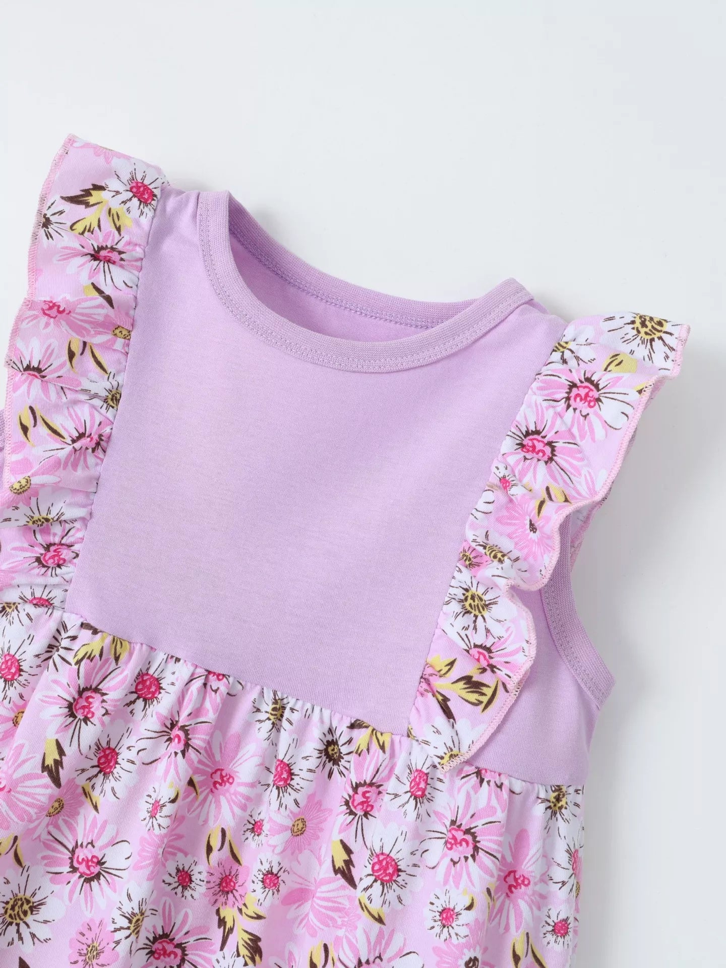 Children's Floral Ruffle Sleeve Dress