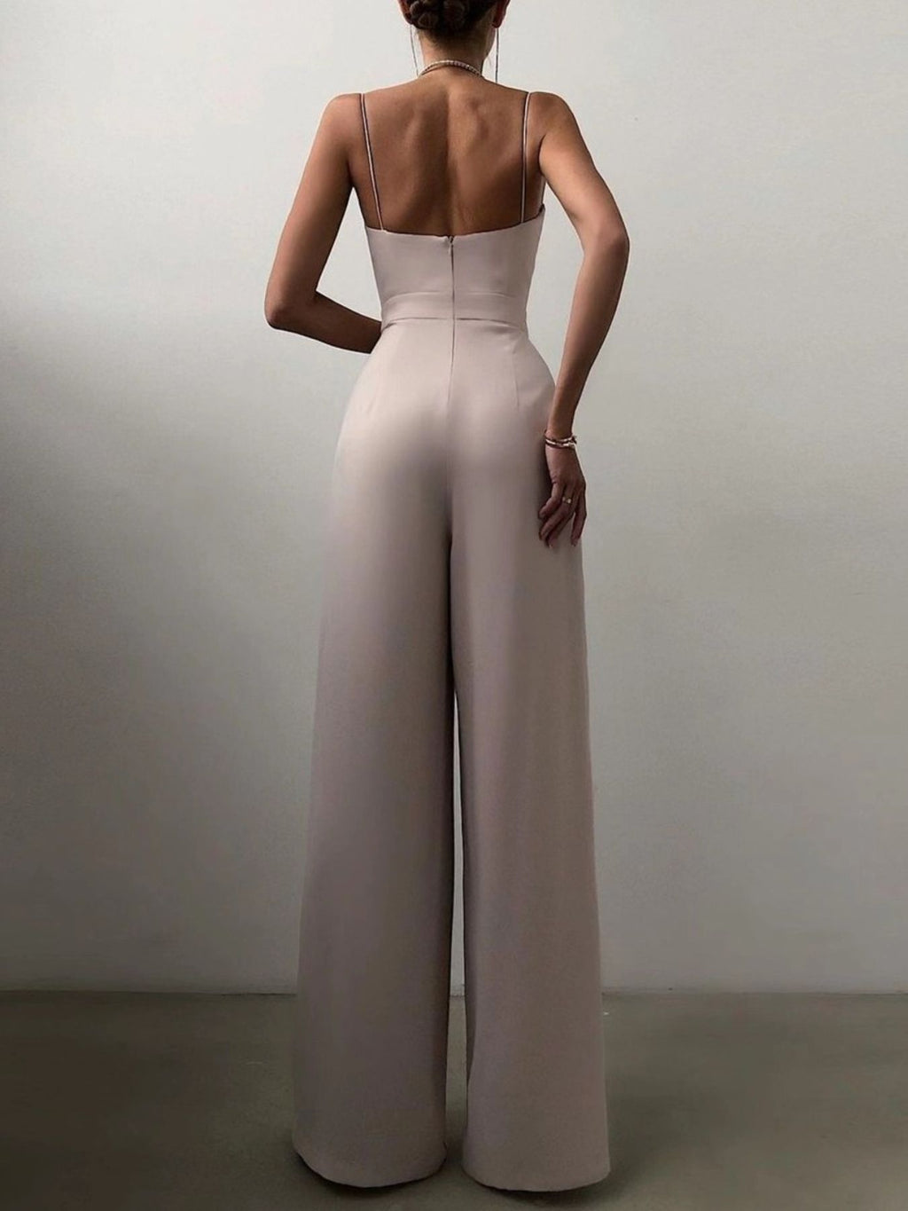 Full Size Spaghetti Strap Wide Leg Jumpsuit Plus Size