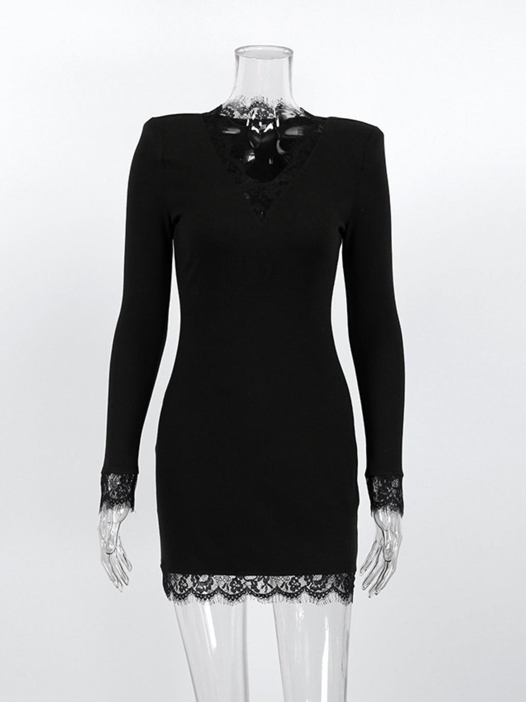 Lace Trim Bodycon Mini Dress