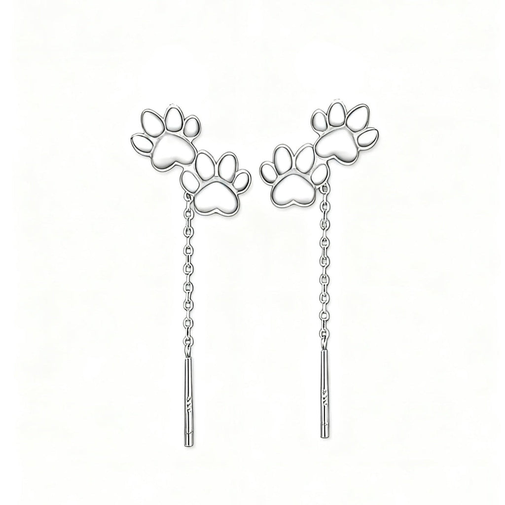 Paw Shaped Drop Earrings