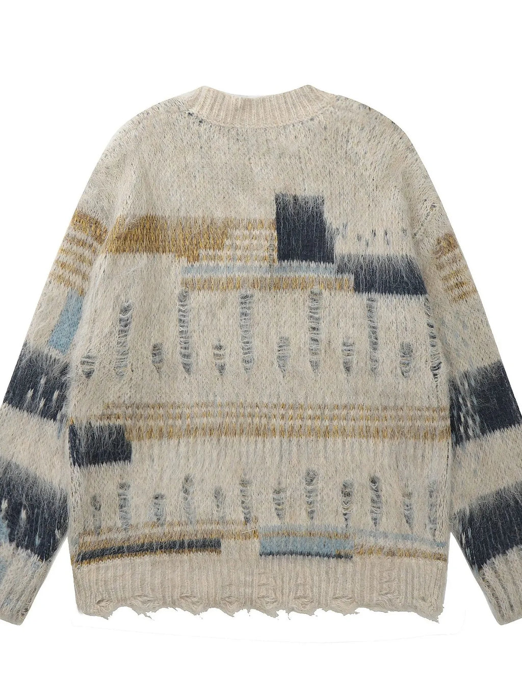 Men's Contrast Round Neck Sweater