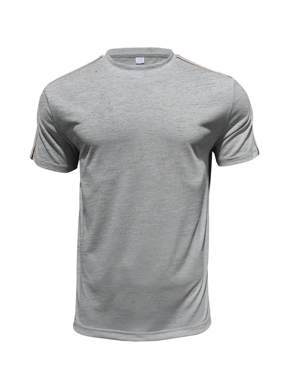 Men's Full Size Striped Shoulder Casual T-Shirt Plus Size