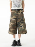 Men's Full Size Distressed Camouflage Denim Shorts Plus Size