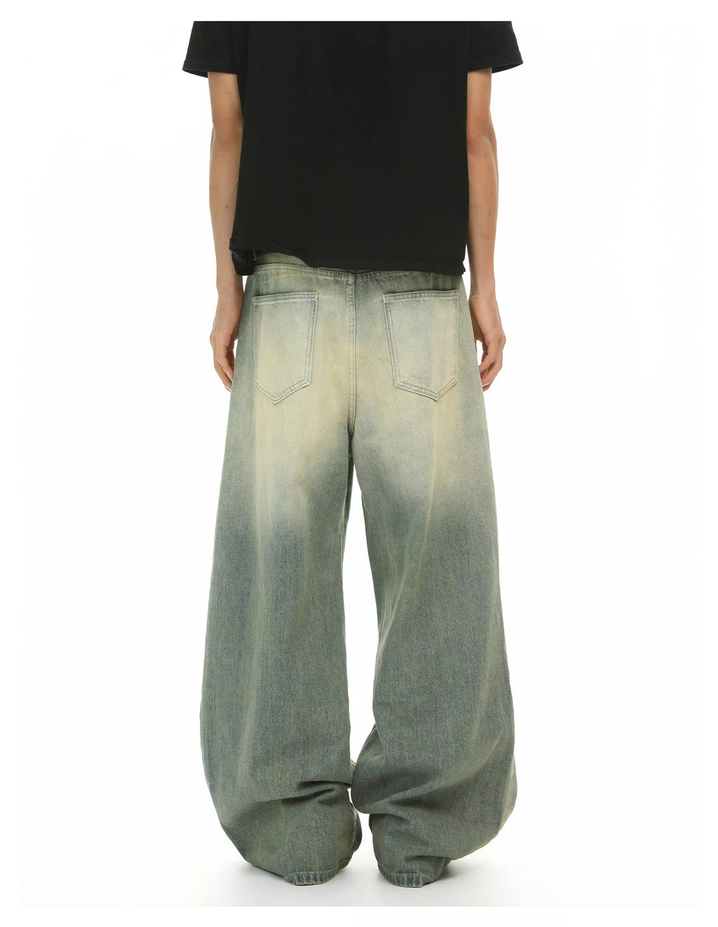 Men's Vintage Wash Wide Leg Jeans