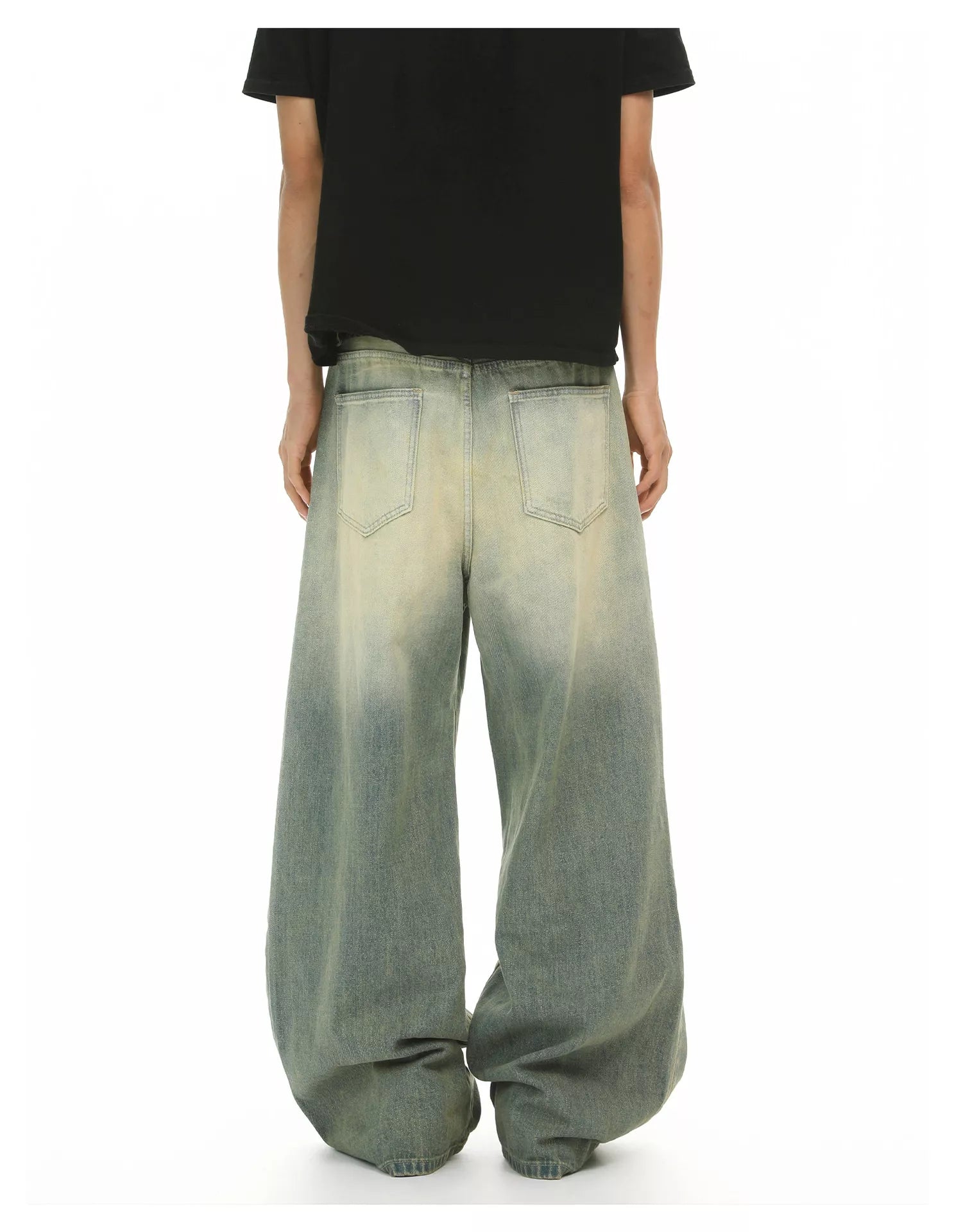 Men's Vintage Wash Wide Leg Jeans