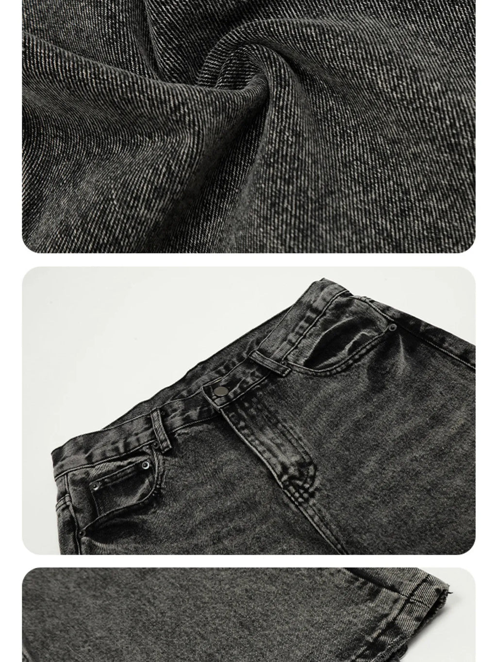 Men's Vintage Washed Wide Leg Jeans