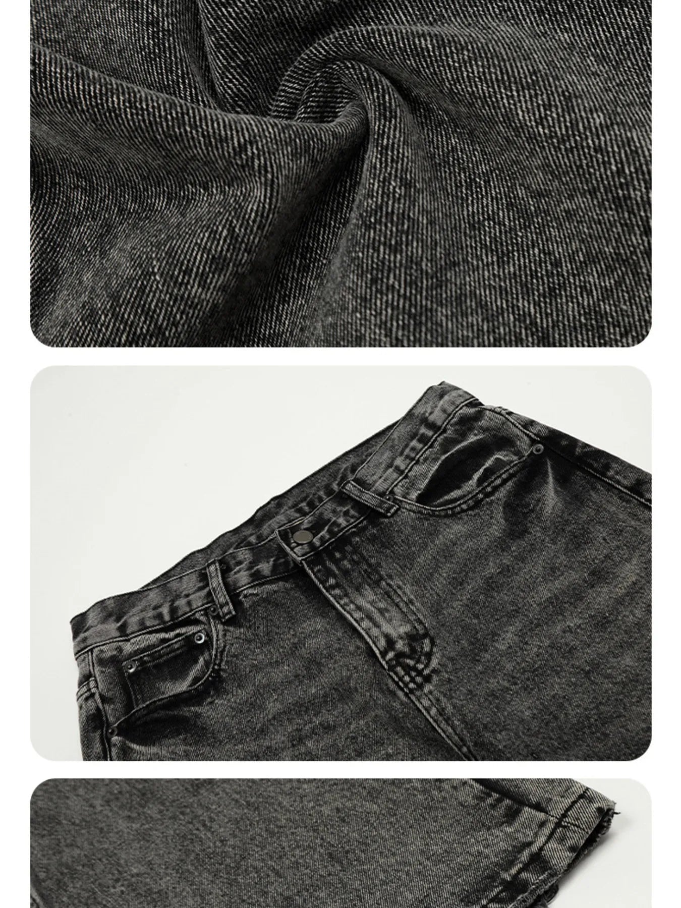 Men's Vintage Washed Wide Leg Jeans