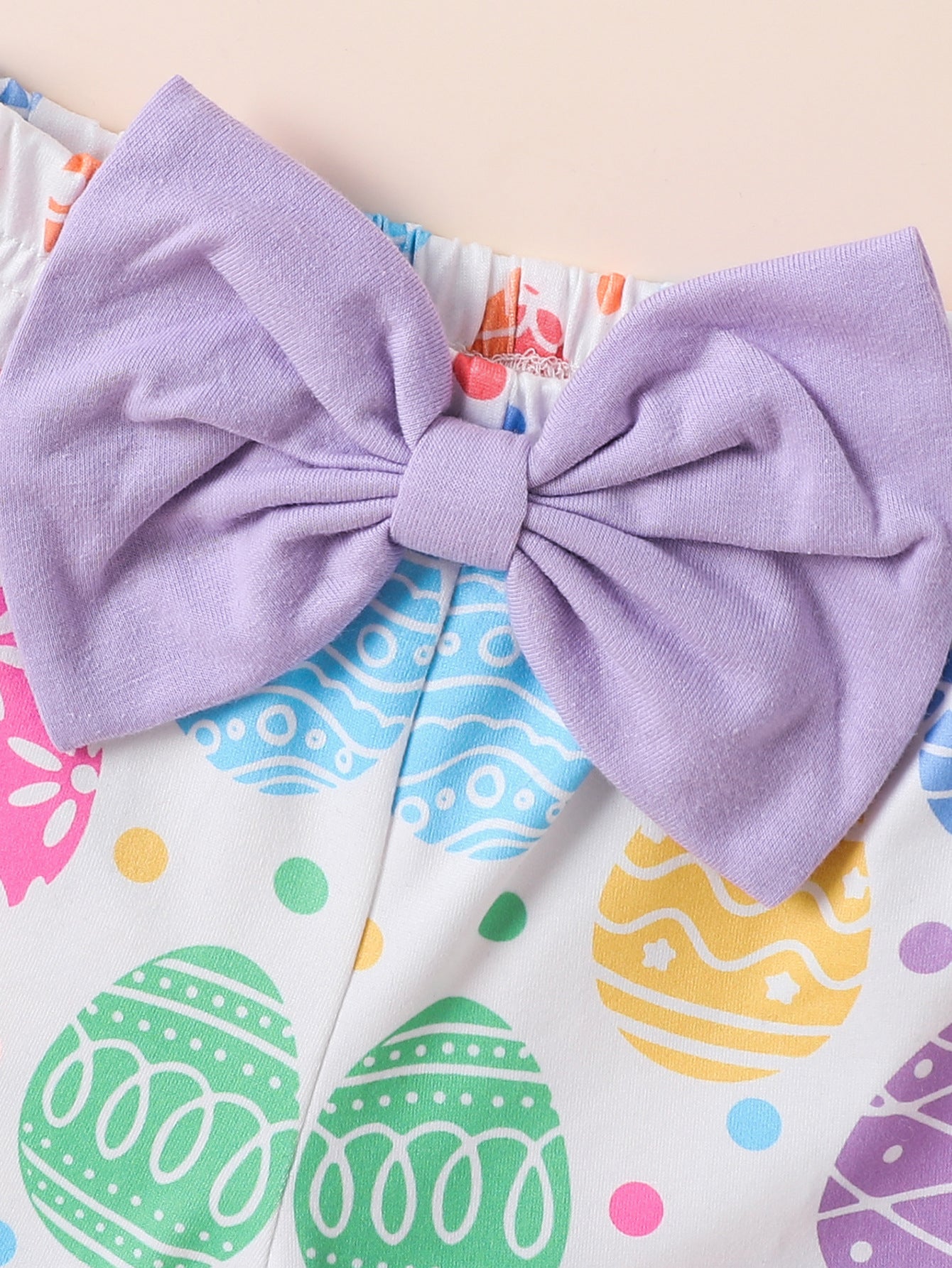 Children's Letter Ruffled Trim Bodysuit and Pants Set with Headband