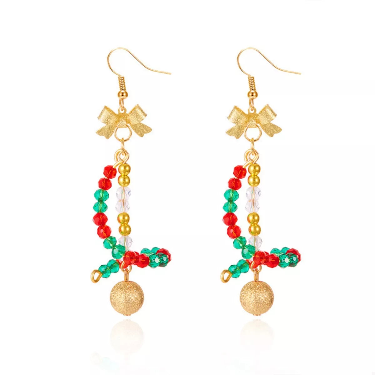 18K Gold-Plated Bead Bow Earrings