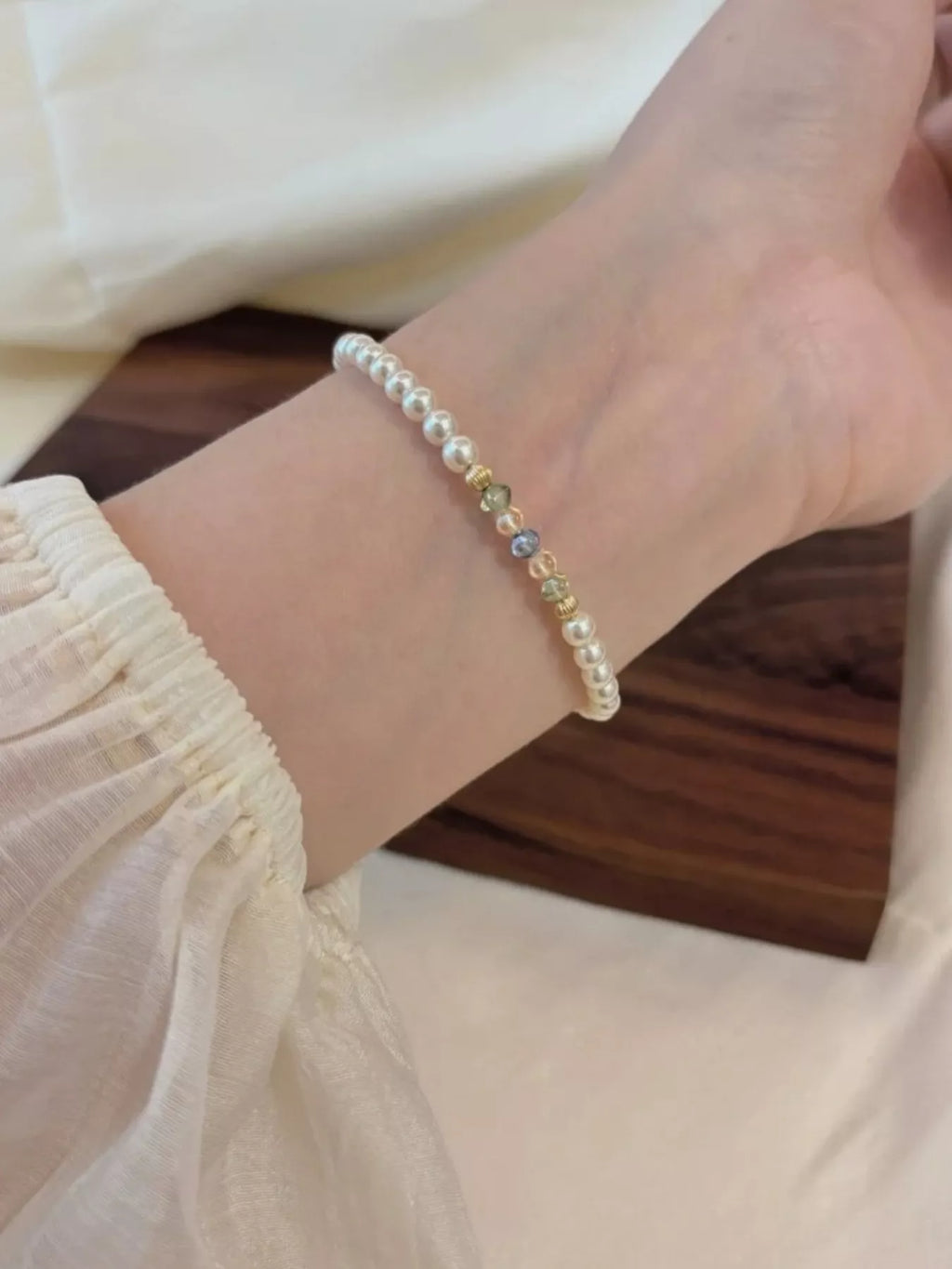 18K Gold-Plated Pearl Bracelet