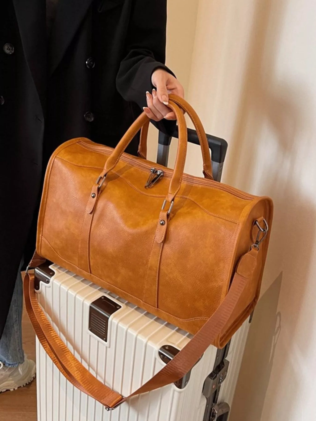 Vintage Leather Duffle Bag