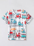 Children's Train Print Short Sleeve T-Shirt