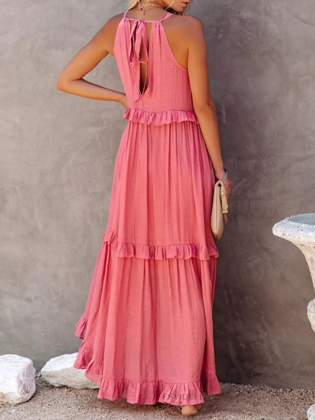 Ruffled Tiered Sleeveless Maxi Dress