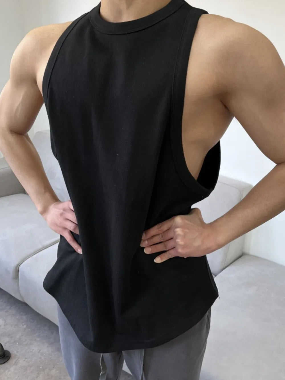 Men's Plus Size Round Neck Tank