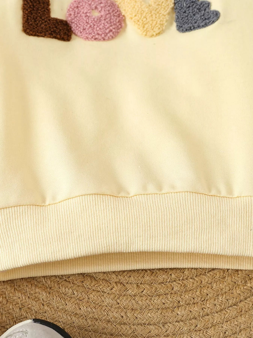 Children's Letter Round Neck Top and Pants Set