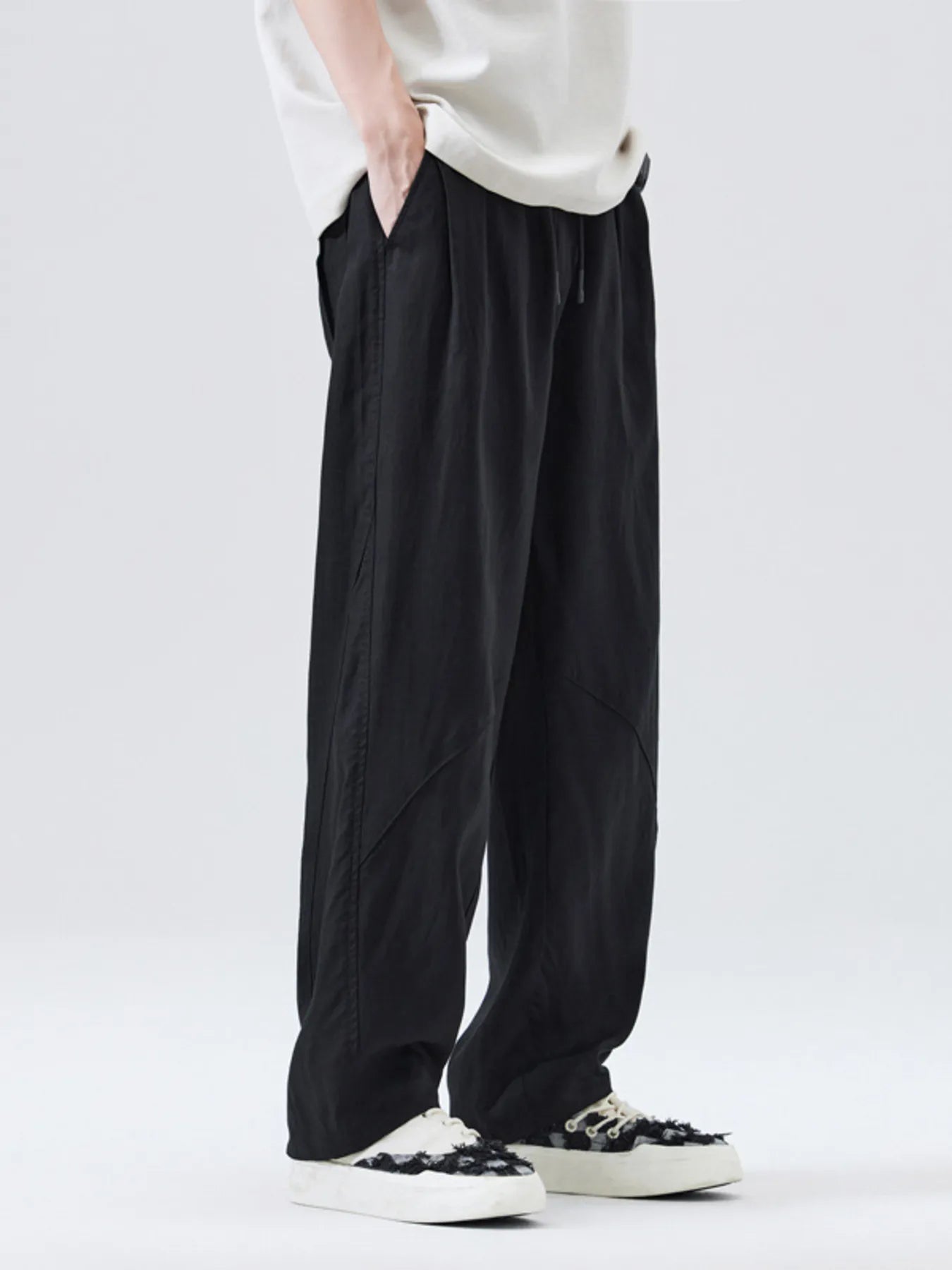 Men's Drawstring Wide leg Pants