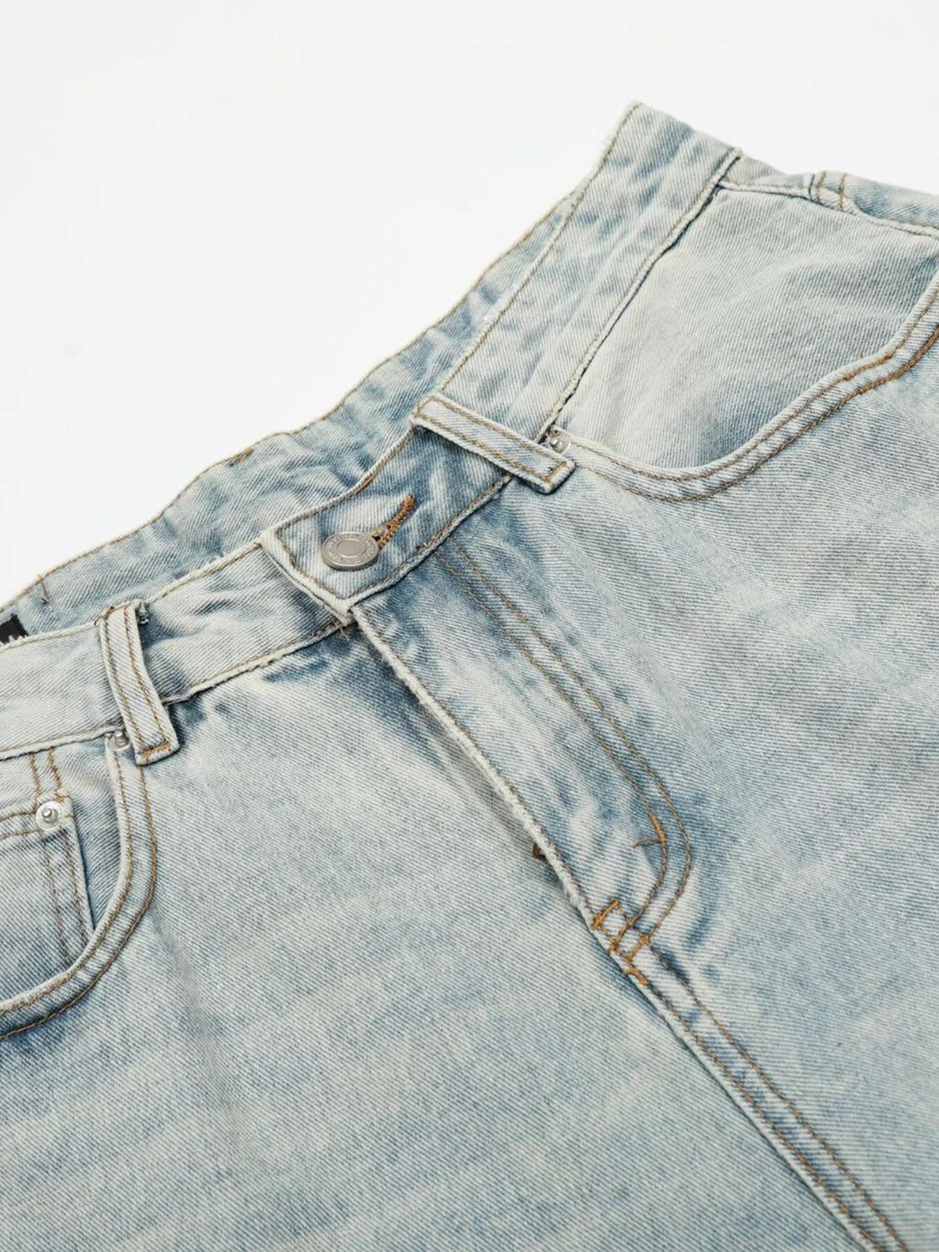 Men's Wash Wide Leg Denim Shorts