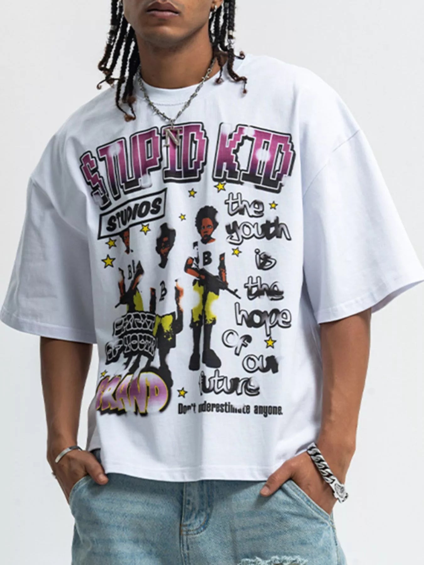 Men's Graphic Round Neck Short Sleeve T-Shirt