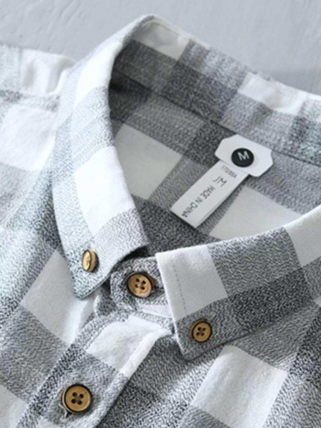 Men's Plus Size Plaid Button-Down Long Sleeve Shirt