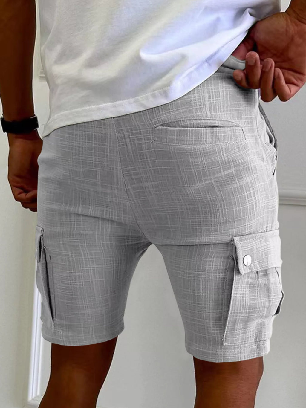 Men's Full Size Drawstring Casual Cargo Shorts Plus Size