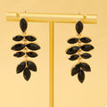 18K Gold-Plated Alloy Resin Leaf Drop Earrings