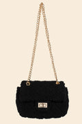 Fame Faux Fur Rectangle Crossbody Bag