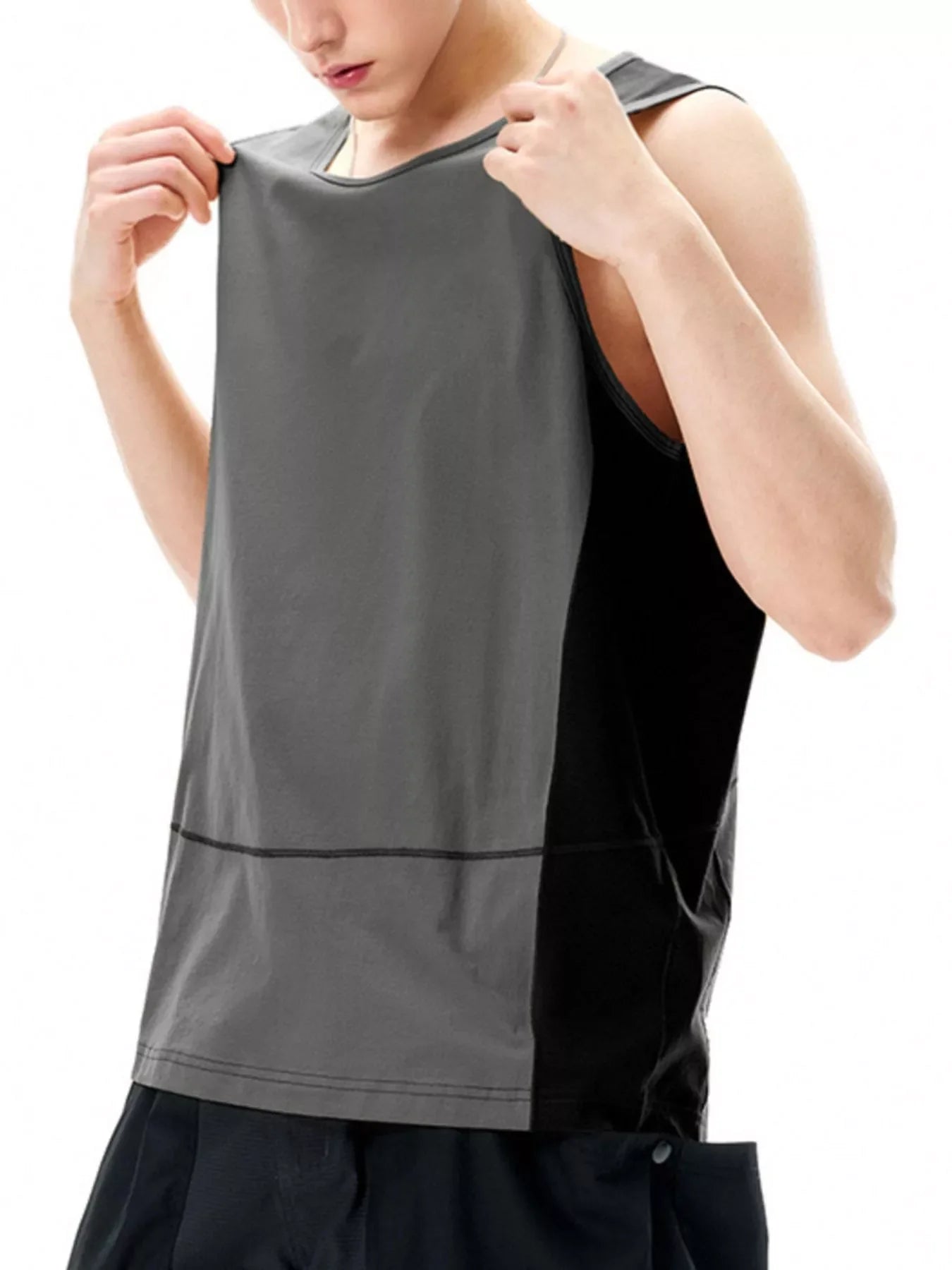 Men's Color Block Round Neck Tank