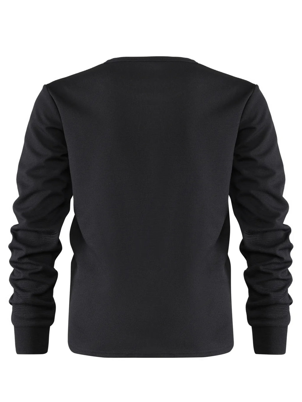 Men's Plus Size Waffle Knit Long Sleeve T-Shirt