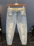 Men's Vintage Washed Distressed Boyfriend Jeans