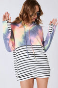 BiBi Tie Dye French Terry Cowl Neck Top