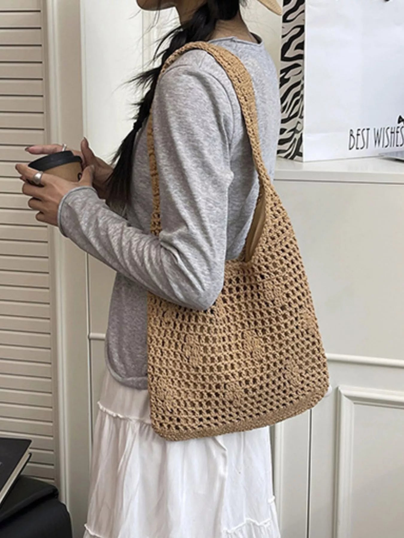 Knitted Crochet Shoulder Bag
