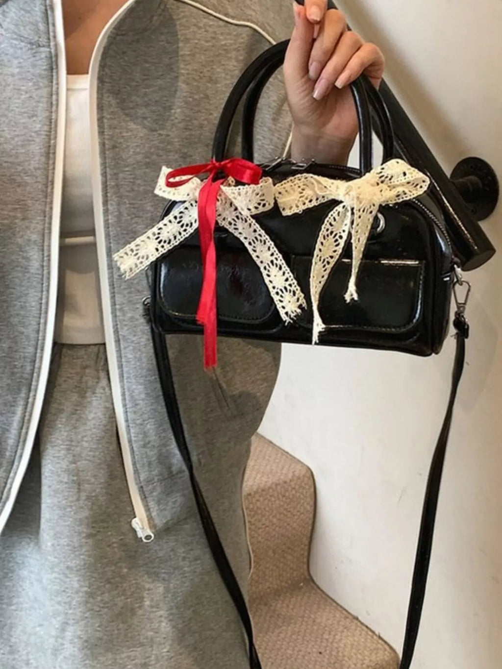 Bow Decor Crossbody Bag