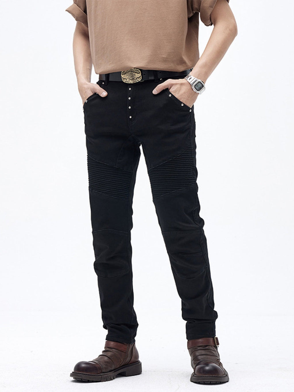 Men's Slim Fit Moto Jeans