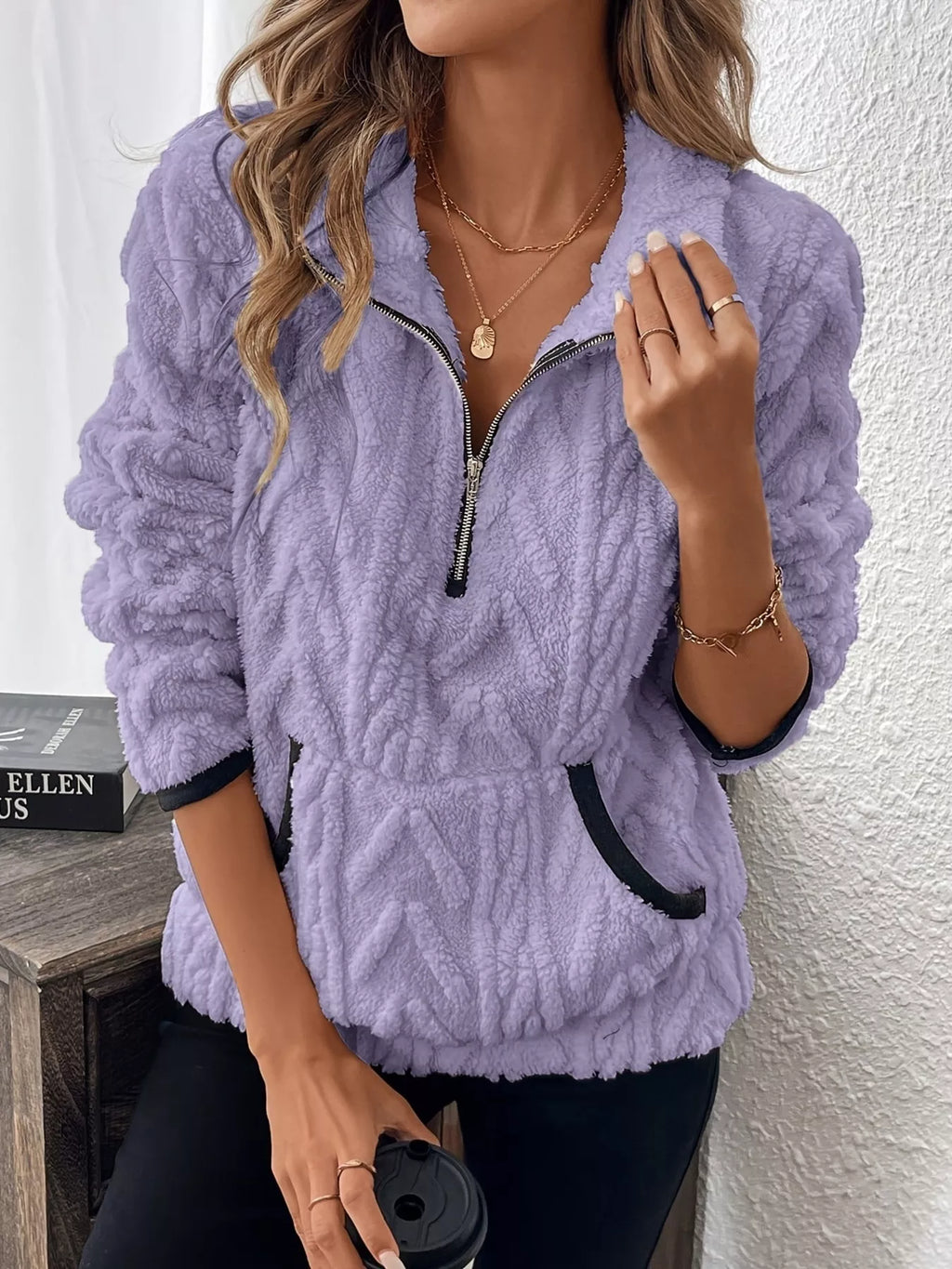 Cozy Sherpa Half Zip Sweatshirt