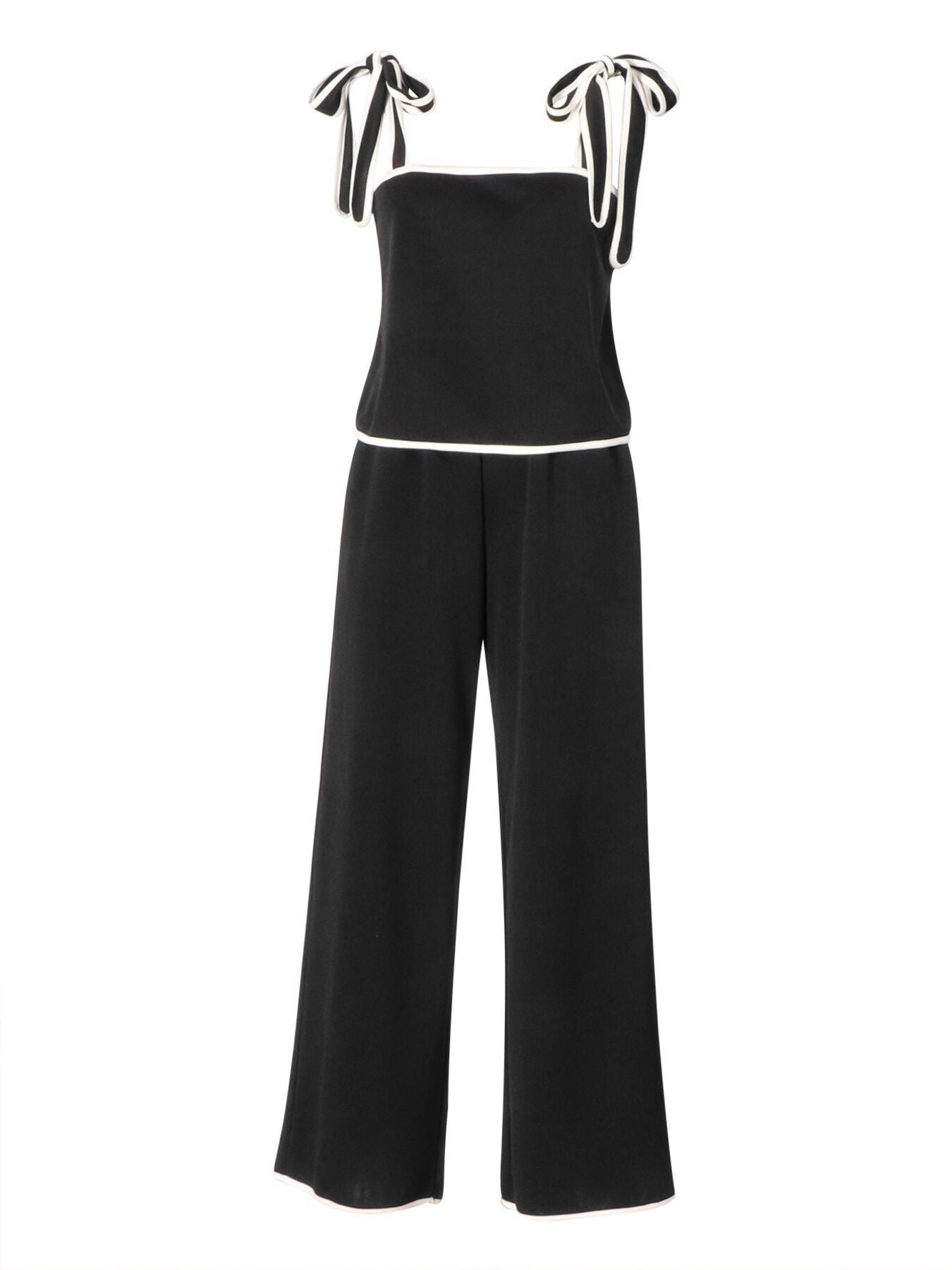 Tie Shoulder Cami and Wide Leg Pants Set