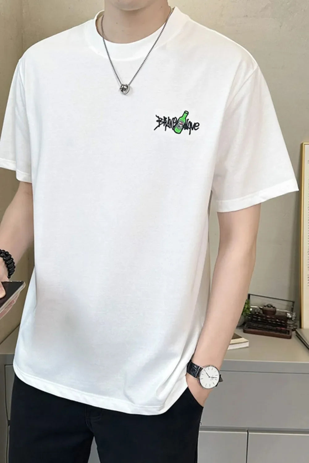 Men's Plus Size Graphic Round Neck Short Sleeve T-Shirt
