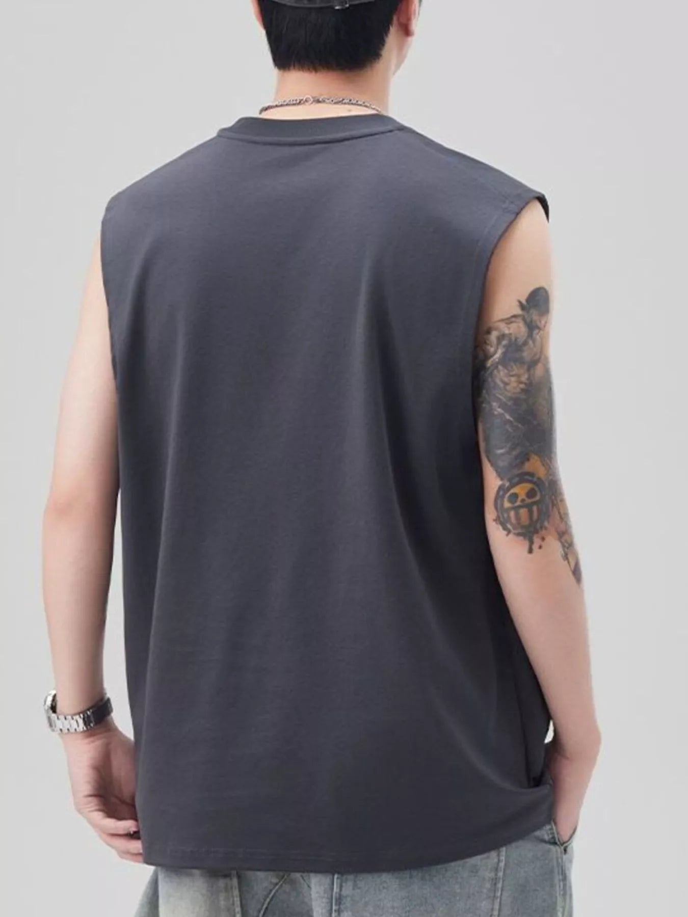Men's Plus Size Solid Color Casual Tank Top