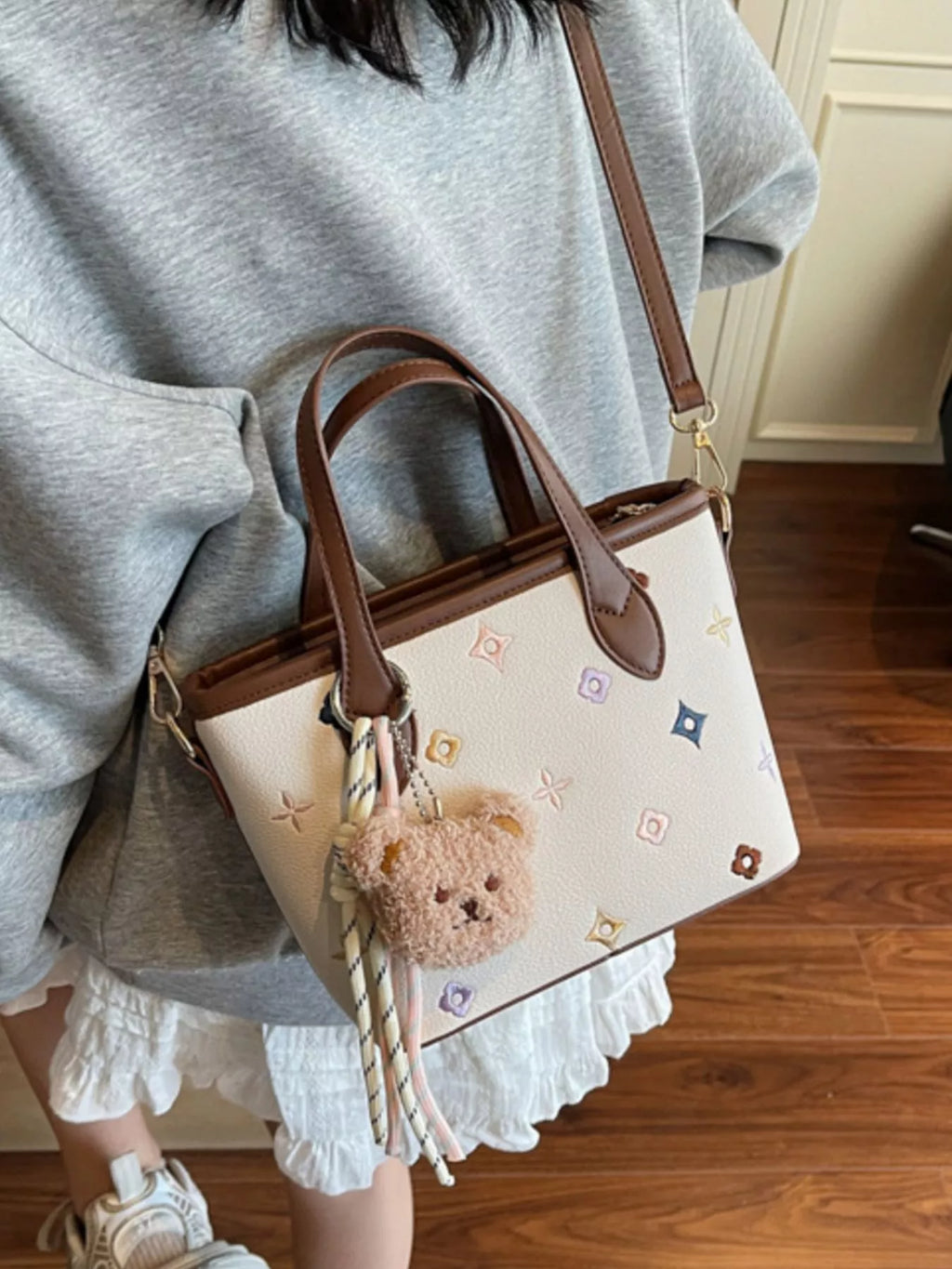 Embroidered Pattern Crossbody Bag