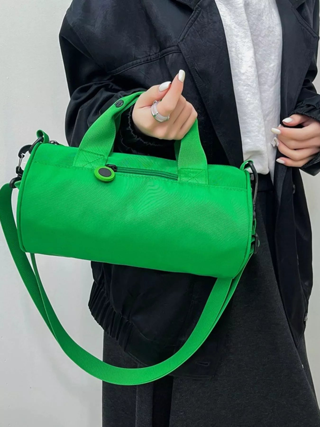 Adjustable Strap Barrel Crossbody Bag