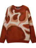 Men's Abstract Pattern Round Neck Knit Sweater